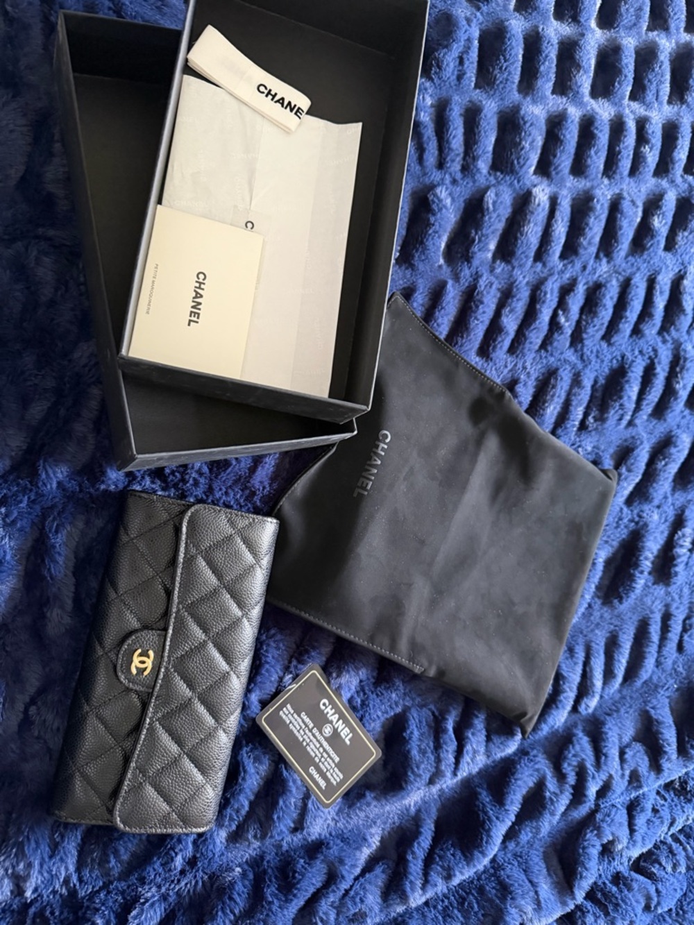 CHANEL Black Quilted Leather Long Wallet with Gold CC Turn-Lock